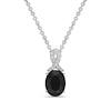 Thumbnail Image 1 of Black Onyx & White Lab-Created Sapphire Necklace Sterling Silver 18&quot;