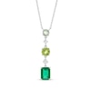 Thumbnail Image 1 of Vibrant Shades Lab-Created Emerald, Peridot, Green Quartz, White Lab-Created Sapphire Necklace Sterling Silver 18&quot;