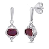 Thumbnail Image 1 of Lab-Created Ruby & White Lab-Created Sapphire Earrings Sterling Silver