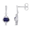 Thumbnail Image 1 of Blue & White Lab-Created Sapphire Earrings Sterling Silver