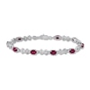 Thumbnail Image 1 of Lab-Created Ruby & White Topaz Bracelet Sterling Silver 7.5&quot;