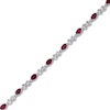 Thumbnail Image 2 of Lab-Created Ruby & White Topaz Bracelet Sterling Silver 7.5&quot;