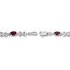 Thumbnail Image 3 of Lab-Created Ruby & White Topaz Bracelet Sterling Silver 7.5&quot;