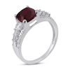 Thumbnail Image 1 of Lab-Created Ruby & White Lab-Created Sapphire Ring Sterling Silver
