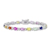 Thumbnail Image 0 of Multi-Color Lab-Created Sapphire Bracelet Sterling Silver 7"