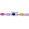 Thumbnail Image 2 of Multi-Color Lab-Created Sapphire Bracelet Sterling Silver 7"