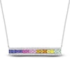 Thumbnail Image 0 of Multicolor Lab-Created Sapphire Bar Necklace Sterling Silver 18"