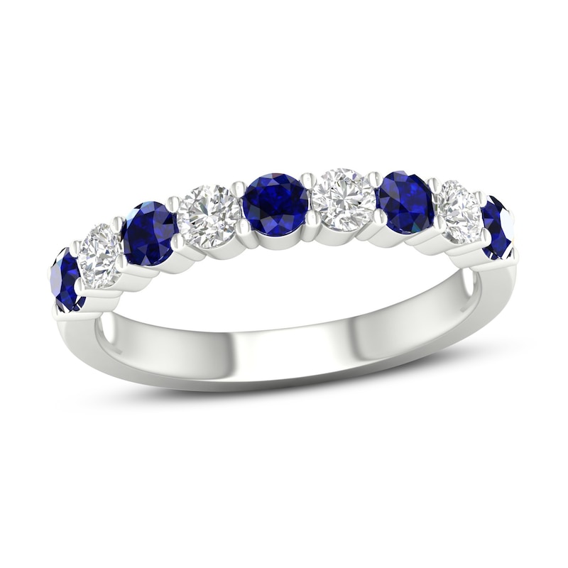 Blue Sapphire Ring 3/8 ct tw Diamonds 14K White Gold | Kay Outlet