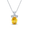 Thumbnail Image 1 of Citrine & White Lab-Created Sapphire Necklace Sterling Silver 18&quot;