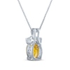 Thumbnail Image 3 of Citrine & White Lab-Created Sapphire Necklace Sterling Silver 18&quot;