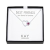 Thumbnail Image 1 of Lab-Created Ruby & White Lab-Created Sapphire Heart Necklace Sterling Silver 18&quot;