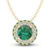 Thumbnail Image 1 of Lab-Created Emerald Necklace 10K Yellow Gold