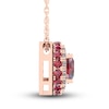 Thumbnail Image 2 of Lab-Created Ruby & White Lab-Created Sapphire Necklace 10K Rose Gold 18&quot;