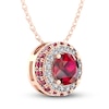 Thumbnail Image 3 of Lab-Created Ruby & White Lab-Created Sapphire Necklace 10K Rose Gold 18&quot;