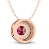 Thumbnail Image 4 of Lab-Created Ruby & White Lab-Created Sapphire Necklace 10K Rose Gold 18&quot;