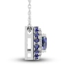 Thumbnail Image 1 of Blue/White Lab-Created Sapphire Necklace 10K White Gold 18"
