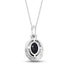 Thumbnail Image 3 of Blue Sapphire & Diamond Necklace 1/10 ct tw Round-cut 10K White Gold 18&quot;