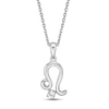 Thumbnail Image 1 of White Lab-Created Sapphire Leo Zodiac Necklace Sterling Silver 18&quot;