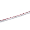 Thumbnail Image 2 of Lab-Created Ruby Bracelet Sterling Silver 7.25&quot;