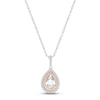 Thumbnail Image 1 of White Lab-Created Sapphire Necklace Sterling Silver & 10K Rose Gold 18&quot;