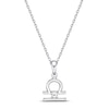 Thumbnail Image 1 of White Lab-Created Sapphire Libra Zodiac Necklace Sterling Silver 18&quot;