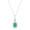 Thumbnail Image 1 of Emerald & Diamond Necklace 1/10 ct tw 10K White Gold 18&quot;