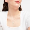 Thumbnail Image 4 of Emerald & Diamond Necklace 1/10 ct tw 10K White Gold 18&quot;