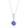 Thumbnail Image 1 of Blue Lab-Created Sapphire & Diamond Necklace Sterling Silver 18&quot;