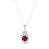 Thumbnail Image 1 of Lab-Created Ruby & White Lab-Created Sapphire Necklace Sterling Silver 18&quot;