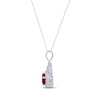 Thumbnail Image 2 of Lab-Created Ruby & White Lab-Created Sapphire Necklace Sterling Silver 18&quot;