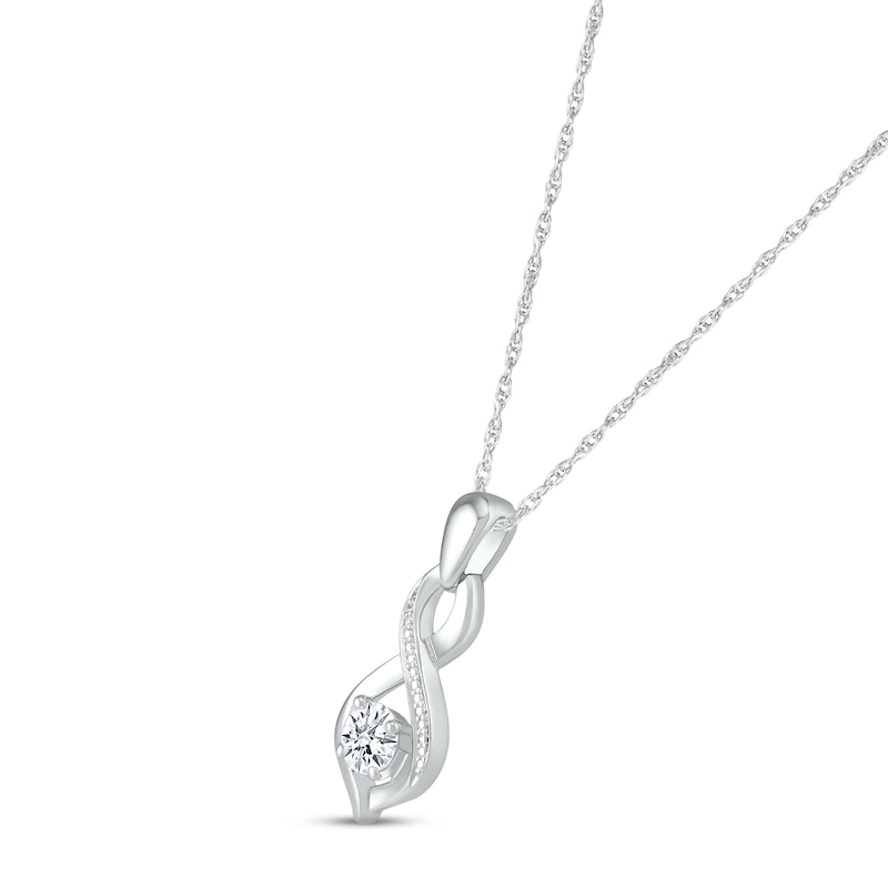 Main Image 2 of White Lab-Created Sapphire Infinity Necklace Sterling Silver 18&quot;