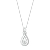 Thumbnail Image 1 of White Lab-Created Sapphire Infinity Necklace Sterling Silver 18&quot;