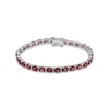 Thumbnail Image 1 of Garnet Line Bracelet Sterling Silver 7.5&quot;