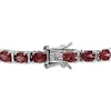 Thumbnail Image 3 of Garnet Line Bracelet Sterling Silver 7.5&quot;