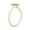 Thumbnail Image 1 of Heart-Shaped Malachite & White Lab-Created Sapphire Ring 10K Yellow Gold