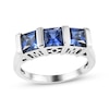 Thumbnail Image 0 of Square-Cut Blue Lab-Created Sapphire "Mom" Ring Sterling Silver