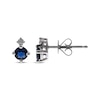 Thumbnail Image 1 of Round Blue Sapphire & Diamond Stud Earrings 1/20 ct tw 10K White Gold