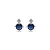 Thumbnail Image 2 of Round Blue Sapphire & Diamond Stud Earrings 1/20 ct tw 10K White Gold