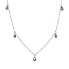 Thumbnail Image 1 of Pear-Shaped Emerald Dangle Station Necklace 10K Yellow Gold 18&quot;