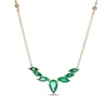 Thumbnail Image 0 of Pear-Shaped & Marquise-Cut Emerald & Diamond Necklace 10K Yellow Gold 18”