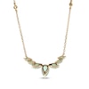 Thumbnail Image 1 of Pear-Shaped & Marquise-Cut Emerald & Diamond Necklace 10K Yellow Gold 18”