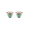 Thumbnail Image 2 of Oval-Cut Emerald & Diamond Bee Earrings 1/15 ct tw 10K Yellow Gold