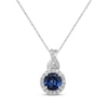 Thumbnail Image 2 of Round-Cut Blue & White Lab-Created Sapphire Gift Set Sterling Silver - Size 7