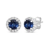 Thumbnail Image 4 of Round-Cut Blue & White Lab-Created Sapphire Gift Set Sterling Silver - Size 7