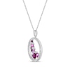 Thumbnail Image 2 of Multi-Shades Lab-Created Ruby, Pink & White Lab-Created Sapphire Necklace Sterling Silver 18&quot;