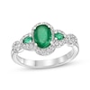 Thumbnail Image 1 of Multi-Shape Emerald & Diamond Ring 1/5 ct tw 10K White Gold