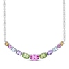 Thumbnail Image 1 of Multi-Gemstone Smile Necklace Sterling Silver 18”