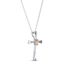 Thumbnail Image 1 of Oval-Cut Citrine Cross Necklace Sterling Silver 18”