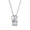 Thumbnail Image 1 of Oval-Cut White Lab-Created Sapphire Deer Necklace Sterling Silver 18”