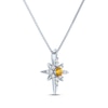 Thumbnail Image 2 of Round-Cut Citrine & White Lab-Created Sapphire North Star Necklace Sterling Silver 18&quot;